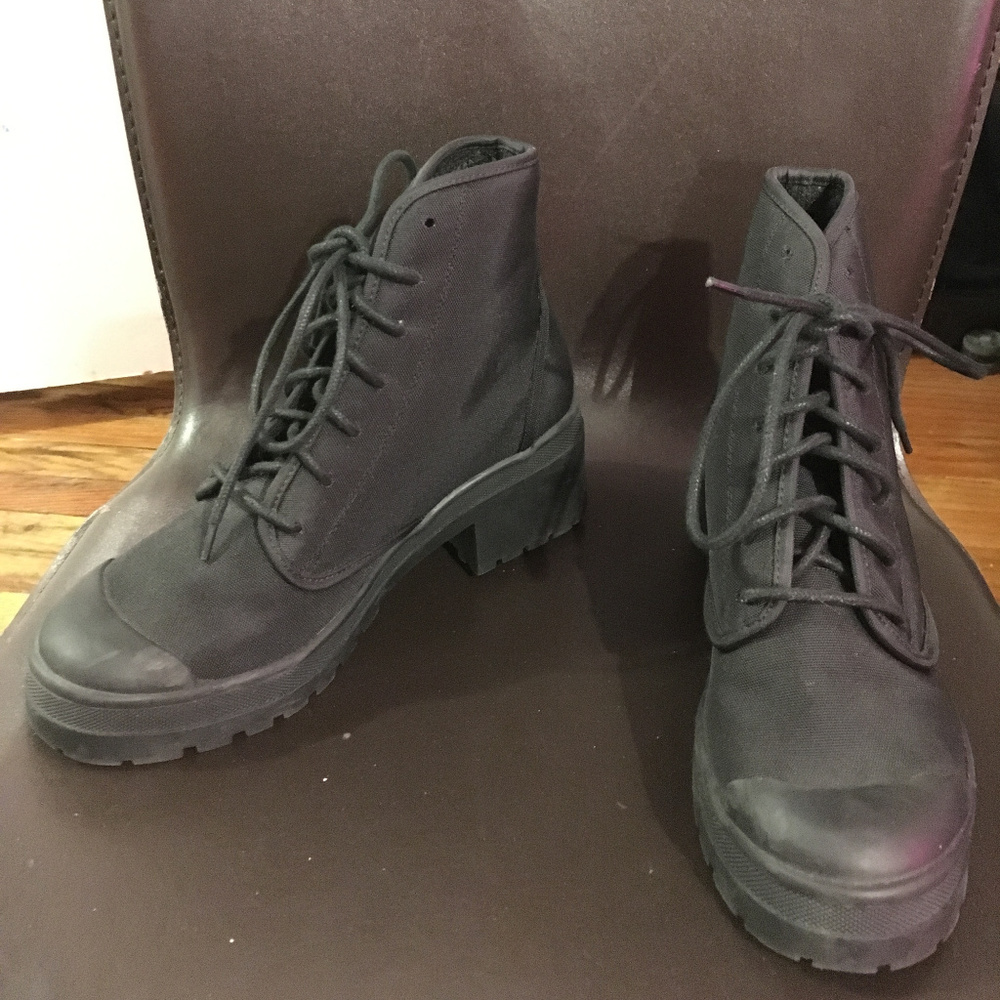 Jeffrey Campbell "Tour" Boots. Nylon, platform